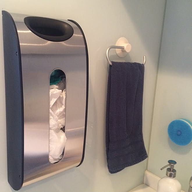 キッチン/レジ袋ストック/レジ袋ストッカー/ホテルライクにしたい/ミニマルモダン...などのインテリア実例 - 2016-08-06 22:08:53