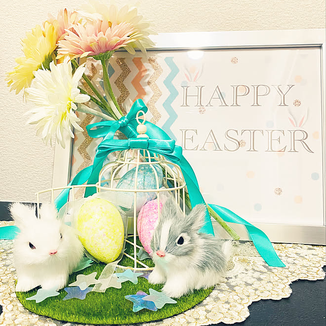 玄関ディスプレイ ダイソー雑貨 ダイソー パステルカラー イースターグッズ などのインテリア実例 03 10 18 51 03 Roomclip ルームクリップ