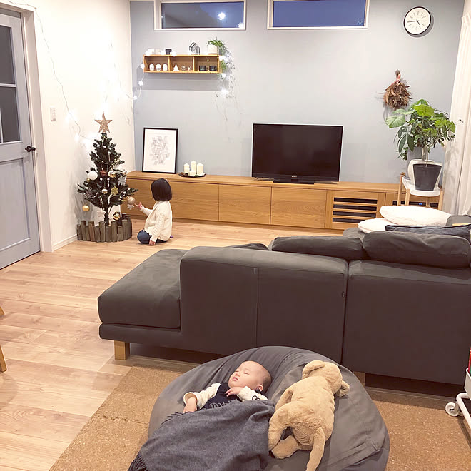 こどもと暮らす。/ブルーグレーの壁/IKEA/サンゲツ壁紙/スワッグ&hellip;などのインテリア実例 20181125 211257