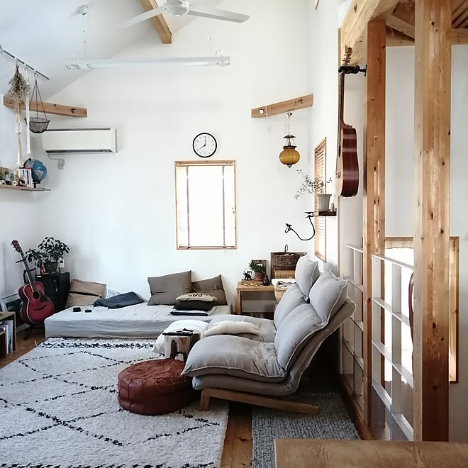 リビング ナチュラルインテリア Diy ベニワレン風ラグ 2階リビング などのインテリア実例 22 08 19 11 06 38 Roomclip ルームクリップ