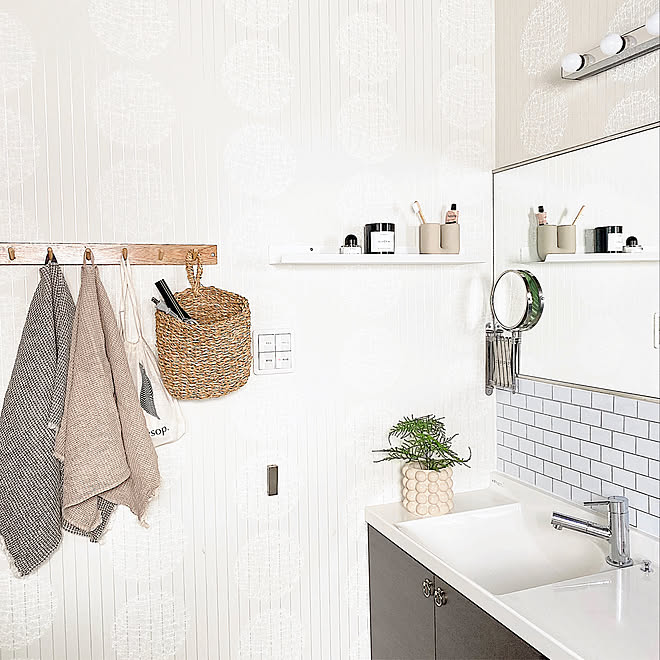 オシャレ家電 Cado モノトーン 洗面所 洗面台 などのインテリア実例 21 04 14 21 16 00 Roomclip ルームクリップ