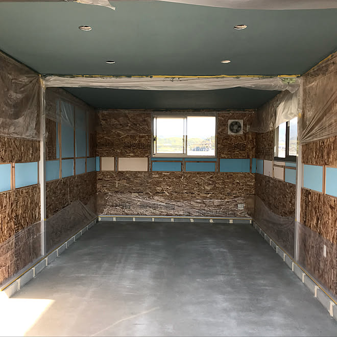 壁 天井 塗装 ｏｓｂ合板 ヨドガレージ 天井 などのインテリア実例 18 05 17 21 08 49 Roomclip ルームクリップ