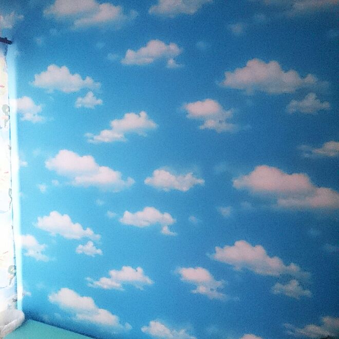 壁 天井 壁紙 サンゲツ 青空が好き 子供部屋 などのインテリア実例 16 07 09 08 47 49 Roomclip ルームクリップ