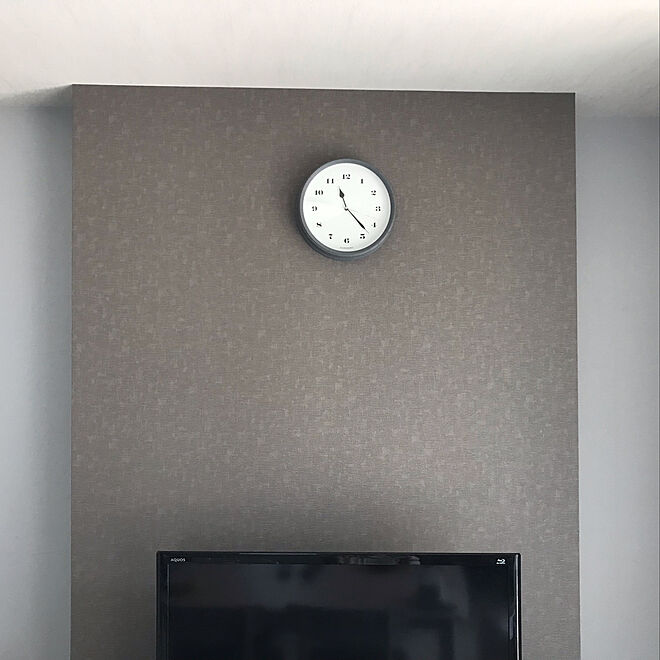 時計 グレーの壁紙 リビングのインテリア実例 19 05 19 13 54 13 Roomclip ルームクリップ