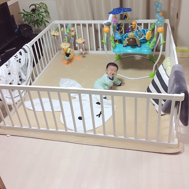 リビング ベビーサークル 2ldk 赤ちゃんと暮らす あかちゃんのいる部屋のインテリア実例 16 11 14 16 17 18 Roomclip ルームクリップ