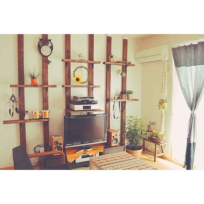 ディアウォール/DIY/ツーバイフォー/部屋全体/賃貸DIY...などのインテリア実例 - 2015-07-04 10:24:29