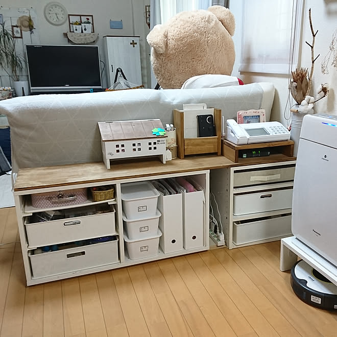 棚 カラーボックス Diy 電話台 携帯置き場diy などのインテリア実例 2019 07 31 17 52 21 Roomclip ルームクリップ