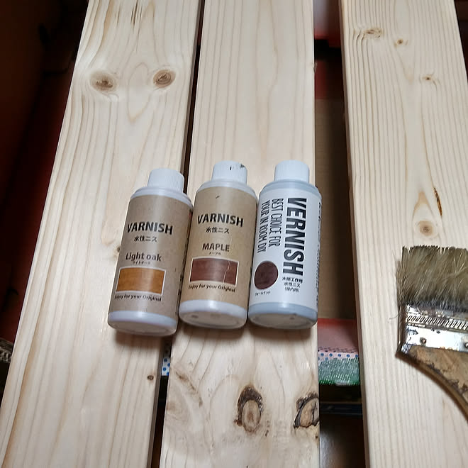 部屋全体 作業部屋 作業中 セリア水性ニス 男前 などのインテリア実例 18 02 12 17 12 25 Roomclip ルームクリップ