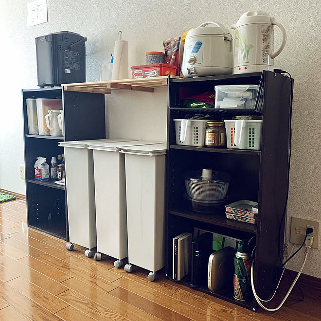 ホームベーカリー ゴミ箱 無印良品 カラーボックス 収納 などのインテリア実例 03 18 10 22 48 Roomclip ルームクリップ