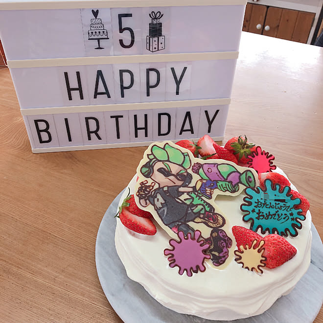 ライトボックス 誕生日ケーキ スプラトゥーン 男の子 5歳 などのインテリア実例 21 05 22 16 55 55 Roomclip ルームクリップ