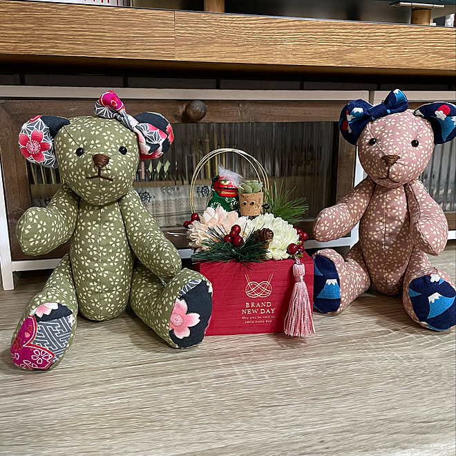 升のは草野タロー 和調くまさん ハンドメイド くまさんの顔は 難しい やっぱり顔が違う などのインテリア実例 21 12 03 17 56 36 Roomclip ルームクリップ