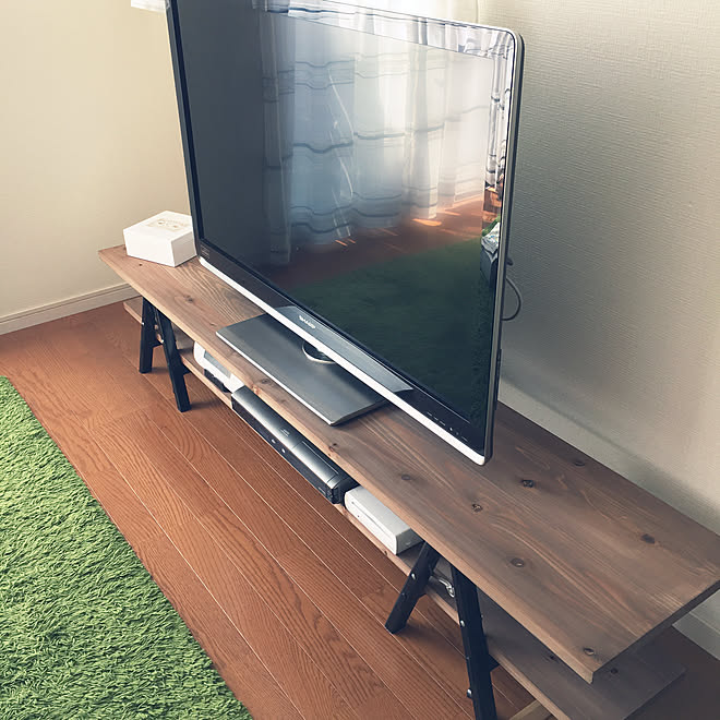 脚立棚 脚立 リビング ローボード テレビボードdiy などのインテリア実例 17 10 08 23 47 31 Roomclip ルームクリップ