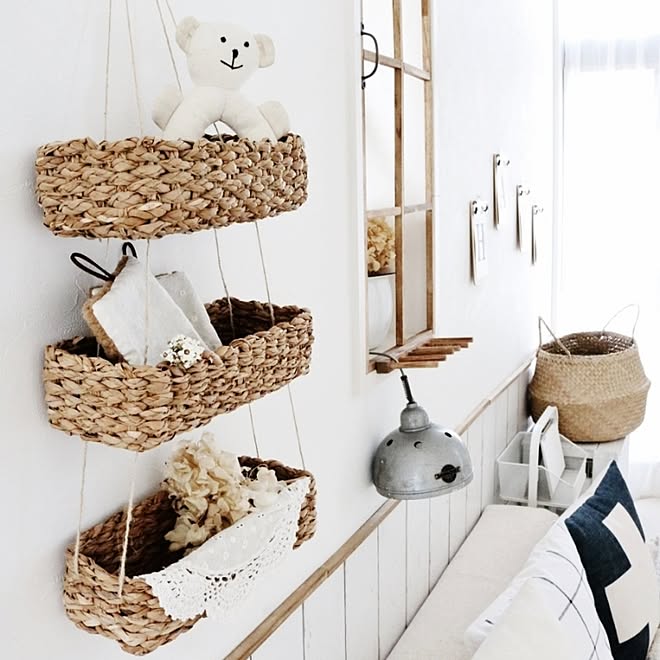 ニトリリメイク/バスケット/壁面/壁紙屋本舗/DIY窓枠...などのインテリア実例 - 2017-01-17 09:43:37