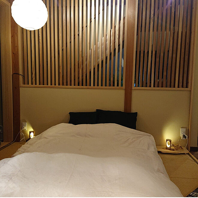 ベッド周り 寝室 和モダン ライト照明 間接照明 などのインテリア実例 12 22 21 06 52 Roomclip ルームクリップ