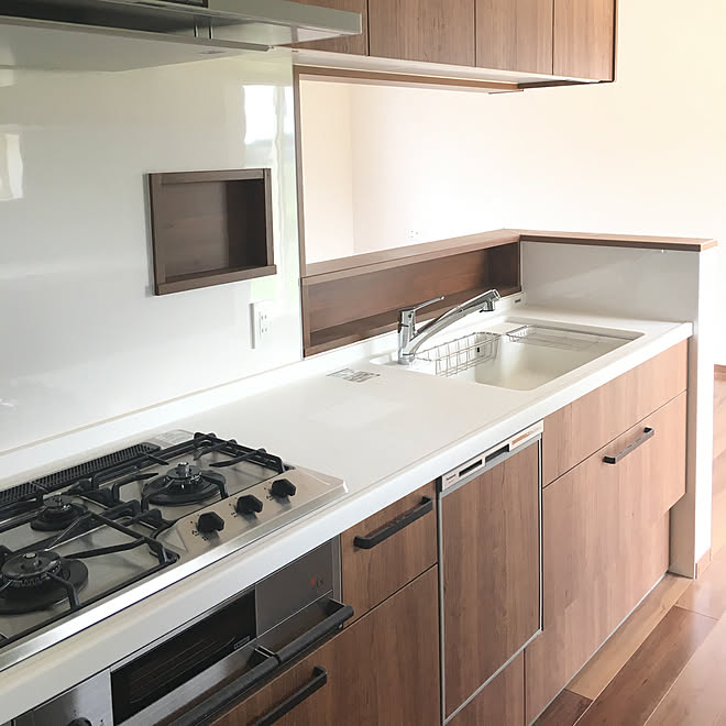 キッチン 吊り戸棚 チェリー キッチンパネル Panasonic などのインテリア実例 18 07 04 16 49 34 Roomclip ルームクリップ