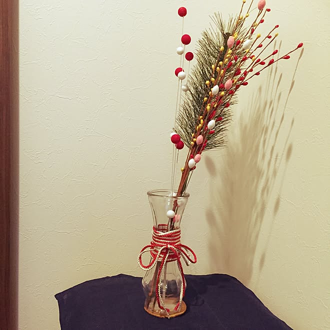 ダイソー フェイクグリーン 花瓶 正月 10分でできるのインテリア実例 16 12 26 16 33 11 Roomclip ルームクリップ