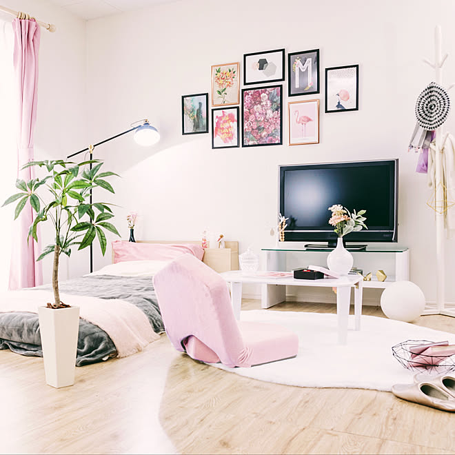 ピンクインテリア ピンク 100均 1k １人暮らし女性 賃貸 などのインテリア実例 19 03 25 10 11 16 Roomclip ルームクリップ