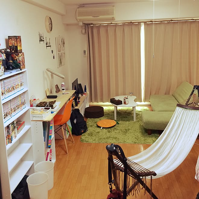 部屋全体 ハンモック 一人暮らし 男前 ナチュラル などのインテリア実例 15 09 01 14 15 48 Roomclip ルームクリップ