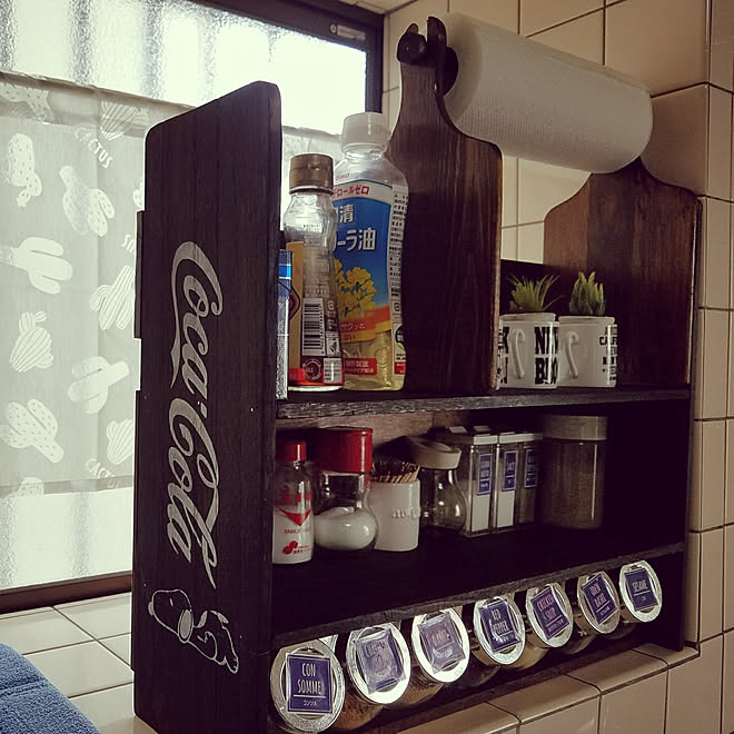 調味料ラック 100均 セリア コカコーラ Diy などのインテリア実例 18 04 01 15 07 41 Roomclip ルームクリップ