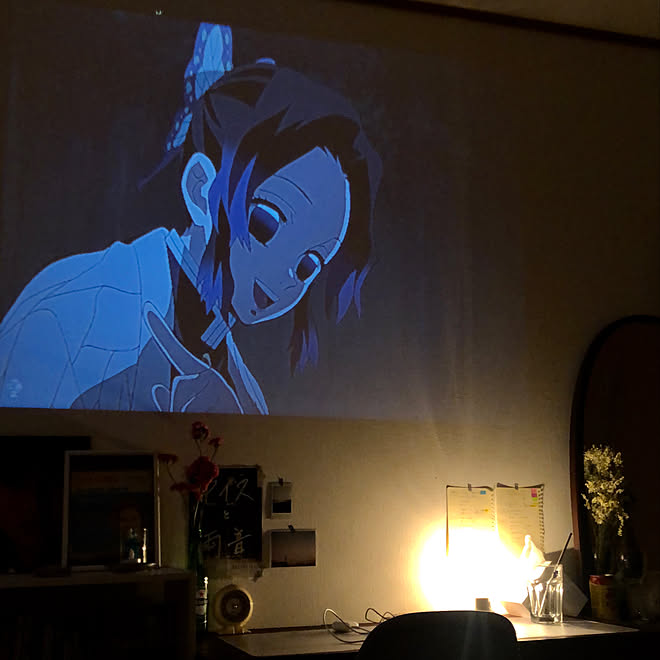 ホームシアター プロジェクターのある部屋 プロジェクター 狭い部屋 大学生 などのインテリア実例 06 16 12 19 58 Roomclip ルームクリップ