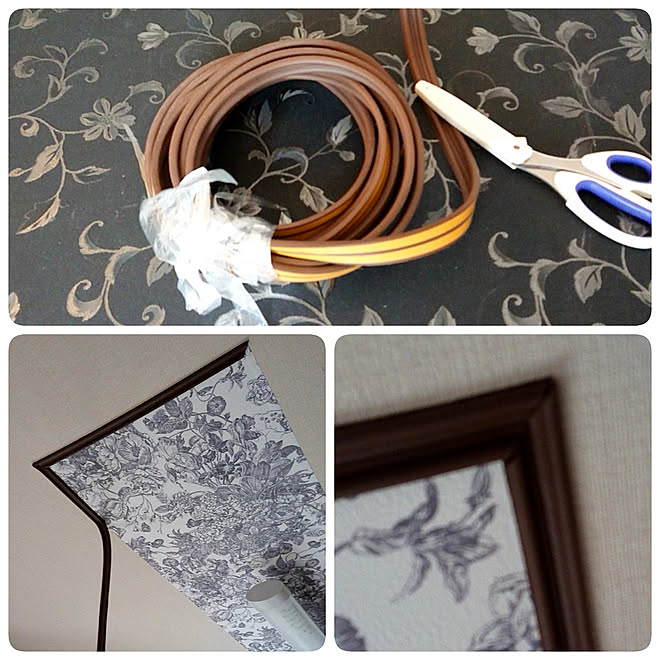 壁 天井 壁紙diy モールディング 隙間テープで代用 フランフランのインテリア実例 01 04 12 34 08 Roomclip ルームクリップ