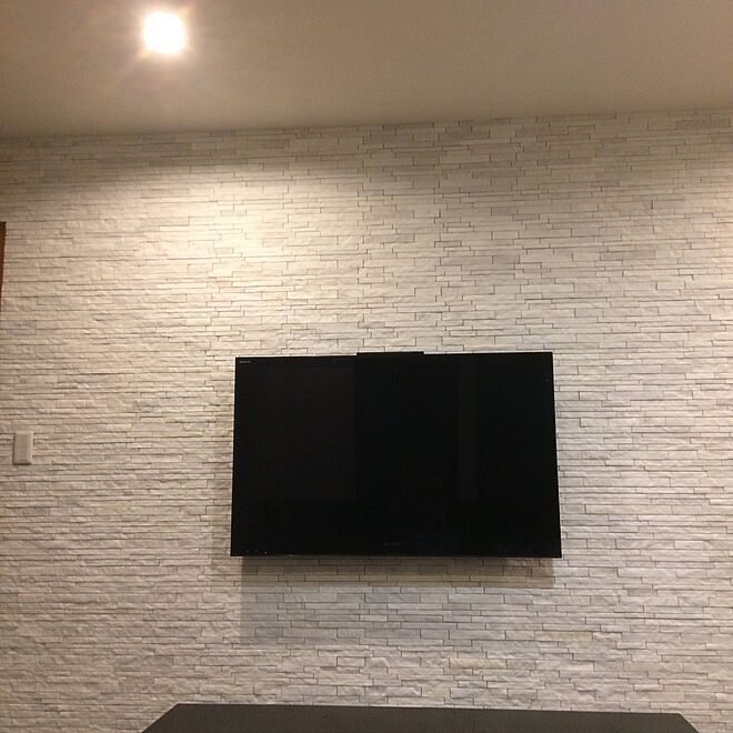 リビング タイル壁 名古屋モザイクタイル 壁掛けテレビのインテリア実例 17 02 07 22 25 54 Roomclip ルームクリップ