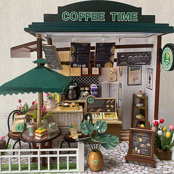 コーヒーショップ ミニチュア雑貨 ミニチュアハウス 工作キット つくるんです などのインテリア実例 22 01 04 10 53 37 Roomclip ルームクリップ
