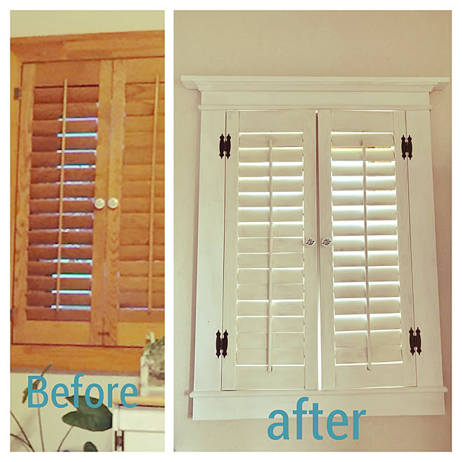 リビング モールディング 窓枠リメイク ルーバー小窓 ホワイト化計画 などのインテリア実例 18 08 29 22 53 24 Roomclip ルームクリップ