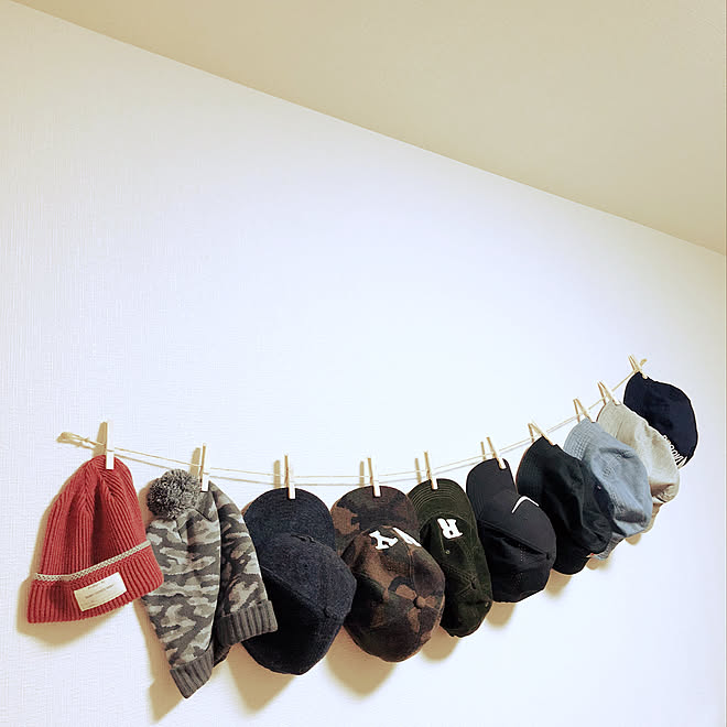 壁 天井 帽子大好き 帽子掛け Diy 帽子ディスプレイ 帽子収納 などのインテリア実例 18 09 17 12 21 57 Roomclip ルームクリップ