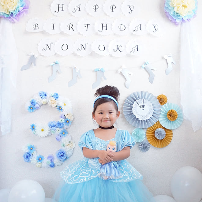 壁 天井 3歳誕生日 誕生日飾り付け ウォールデコ シンデレラのインテリア実例 17 11 17 03 29 Roomclip ルームクリップ