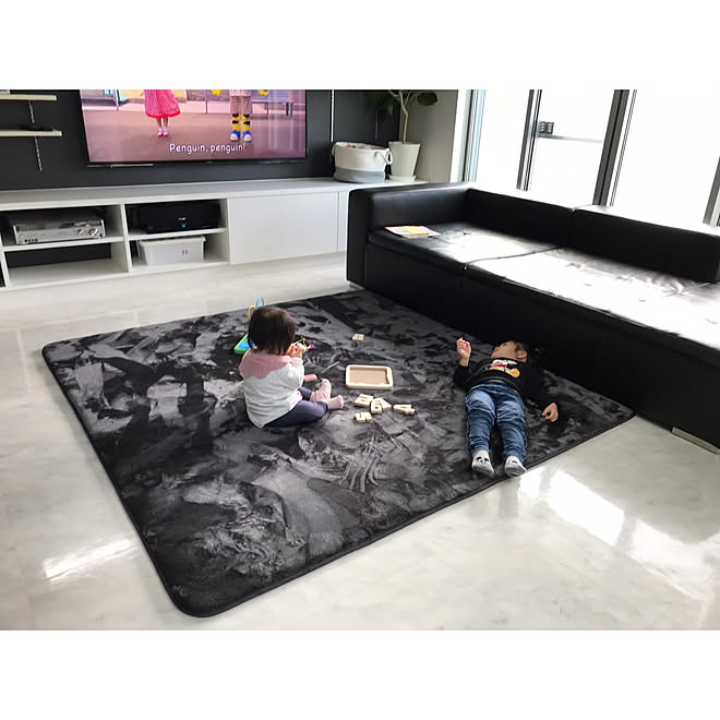 リビング ラグ ニトリ モノトーン 赤ちゃんのいる暮らし などのインテリア実例 18 10 30 08 27 01 Roomclip ルームクリップ