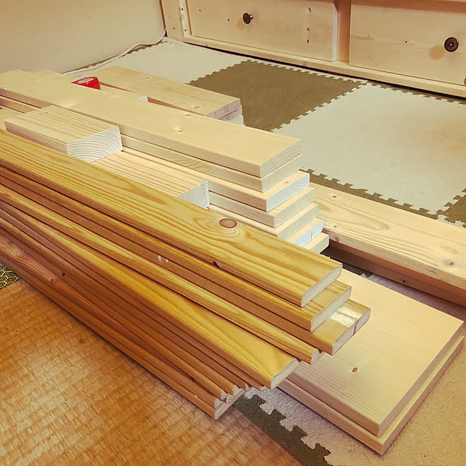 SPF材/収納つきベッドDIY/ベッドDIY/シングルベッド/DIYベッド...などのインテリア実例 - 2019-11-14 19:46:05