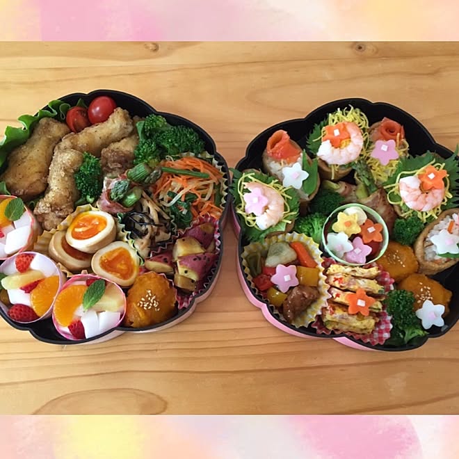 キッチン 重箱 お重 お花見弁当 お花見 などのインテリア実例 17 04 10 19 31 15 Roomclip ルームクリップ