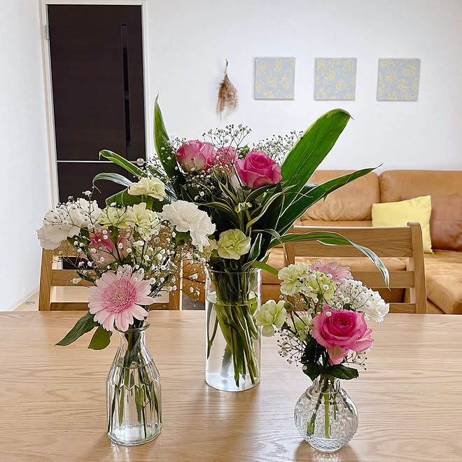 フラワーベース ダイソーの花瓶 ダイソー 賃貸 ニトリ などのインテリア実例 22 10 01 10 19 55 Roomclip ルームクリップ