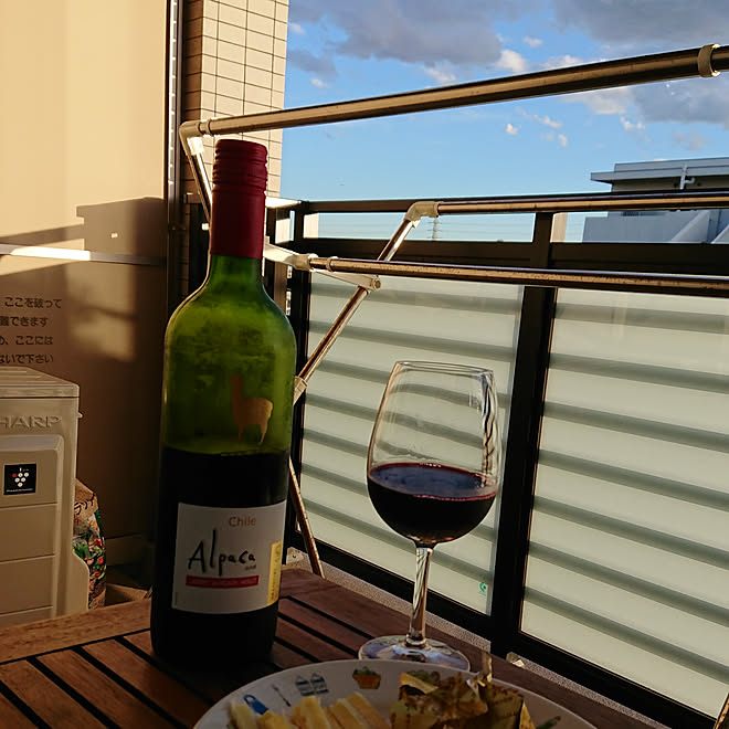部屋全体/ベランダ/夕暮れの風景/ワイン/チータラなどのインテリア