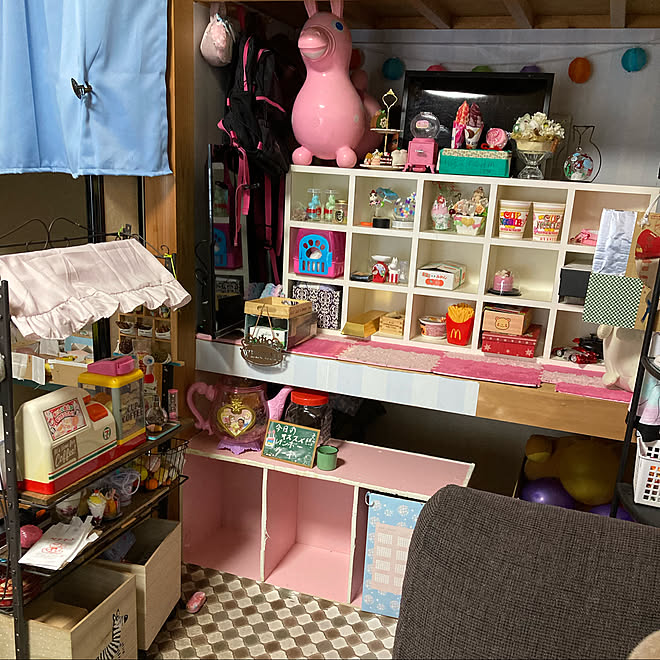 キッズスペース 子供部屋 子どもスペース 女の子部屋 おみせやさんdiy などのインテリア実例 22 03 12 18 15 30 Roomclip ルームクリップ