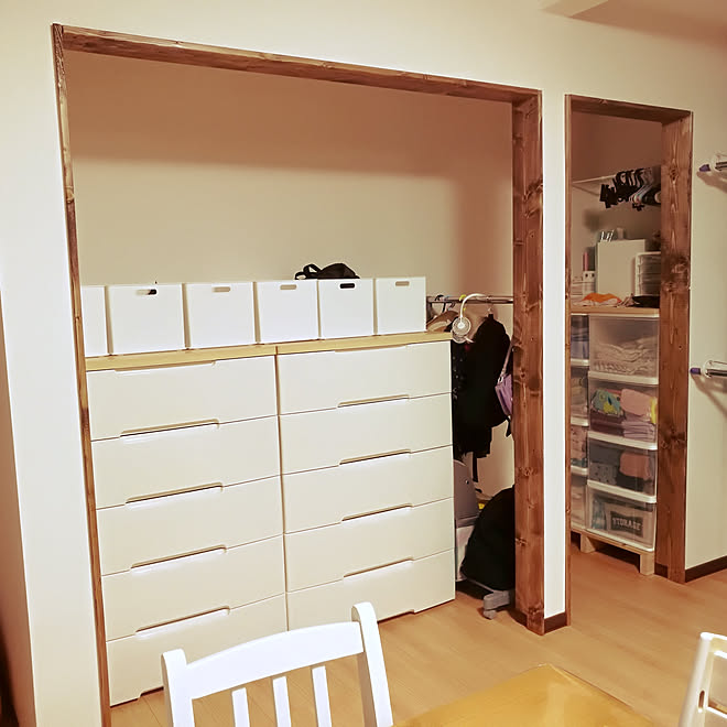 リビング ダイニング クローゼット オープンクローゼットdiy Diy などのインテリア実例 08 12 24 09 Roomclip ルームクリップ