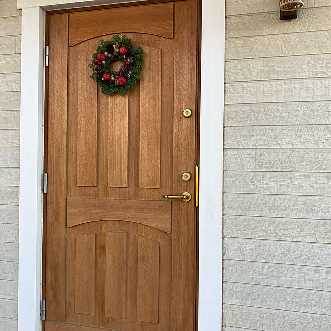 リース 手作り スウェーデンハウス 玄関 入り口のインテリア実例 04 04 22 06 12 Roomclip ルームクリップ