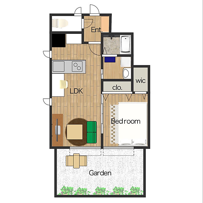 間取り図/新築アパート/部屋全体のインテリア実例 - 2019-04-20 09:23:28 ｜ RoomClip（ルームクリップ）
