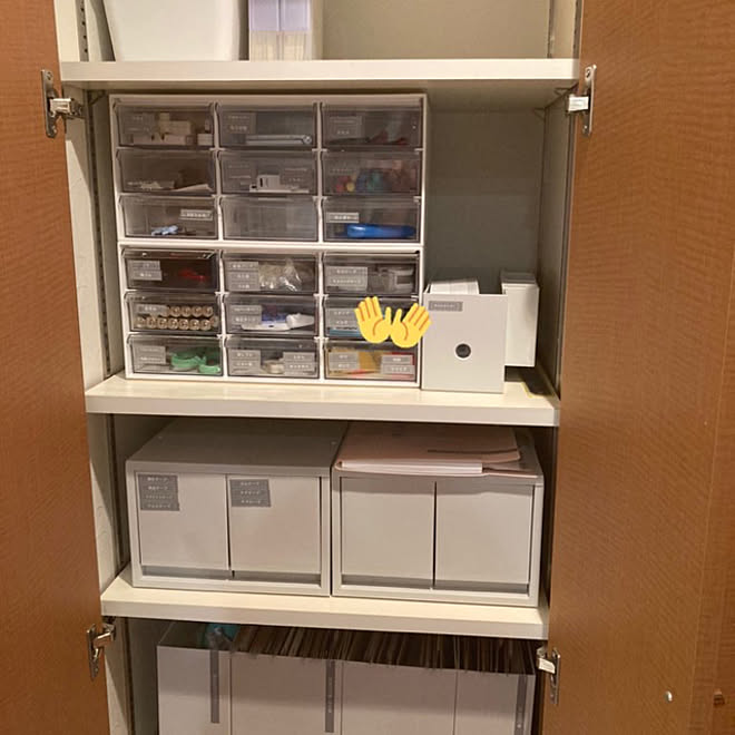 工具収納 文房具収納 ピータッチキューブ 無印良品 収納 ニトリレターケース9個引出し などのインテリア実例 12 09 00 54 13 Roomclip ルームクリップ