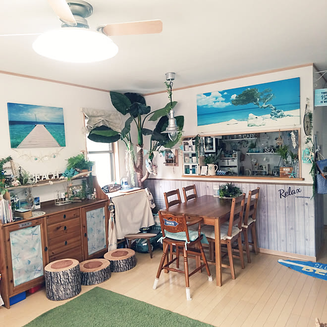 部屋全体/グリーンのある暮らし/カリフォルニアスタイル/ビーチハウス風/西海岸インテリア&hellip;などのインテリア実例 20180502