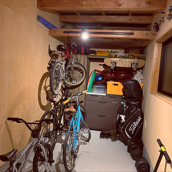 自転車壁掛け/釣竿収納/BMX/スケボー収納/DIYのインテリア実例 - 2020