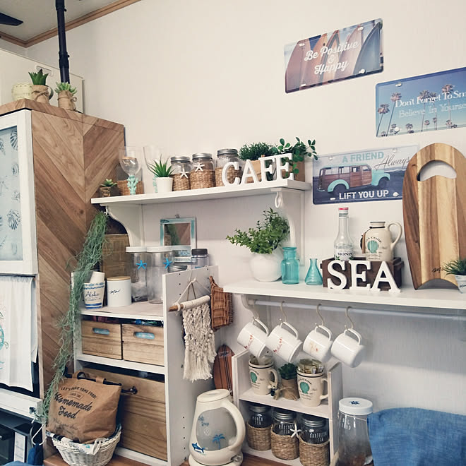 キッチン キッチン ビーチハウス風 西海岸インテリア ビーチスタイル などのインテリア実例 04 17 10 13 54 Roomclip ルームクリップ