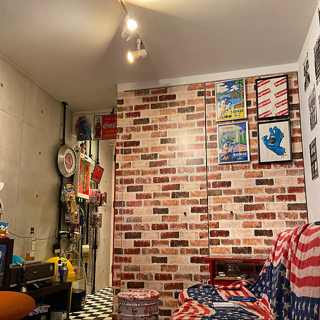 アメリカン 6畳 100均 ダイソー 一人暮らし などのインテリア実例 04 29 22 01 38 Roomclip ルームクリップ