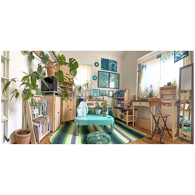 コピックイラスト パイン材 収納棚 青緑 雑貨 などのインテリア実例 22 07 09 13 56 47 Roomclip ルームクリップ