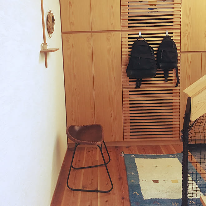 アイアン/鞄置き場/下駄箱/一時置き場/ギャッベ 玄関マット&hellip;などのインテリア実例 20190601 065410