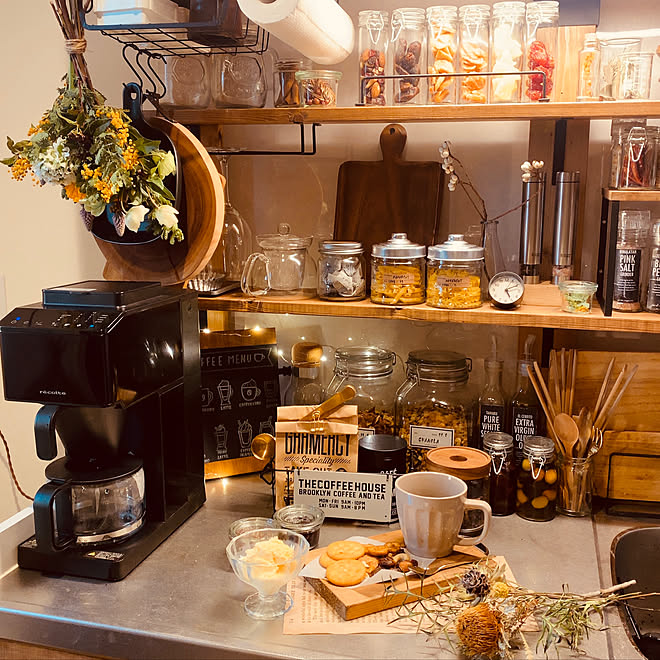 Diy女子 Diyのある暮らし コーヒータイム コーヒーのある暮らし レコルト全自動コーヒーメーカー などのインテリア実例 22 01 30 17 25 30 Roomclip ルームクリップ