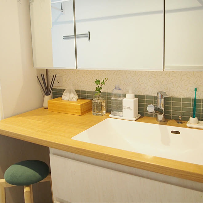 洗面台タイル 洗面台 洗面所 タイル 一戸建て などのインテリア実例 22 01 04 19 43 31 Roomclip ルームクリップ