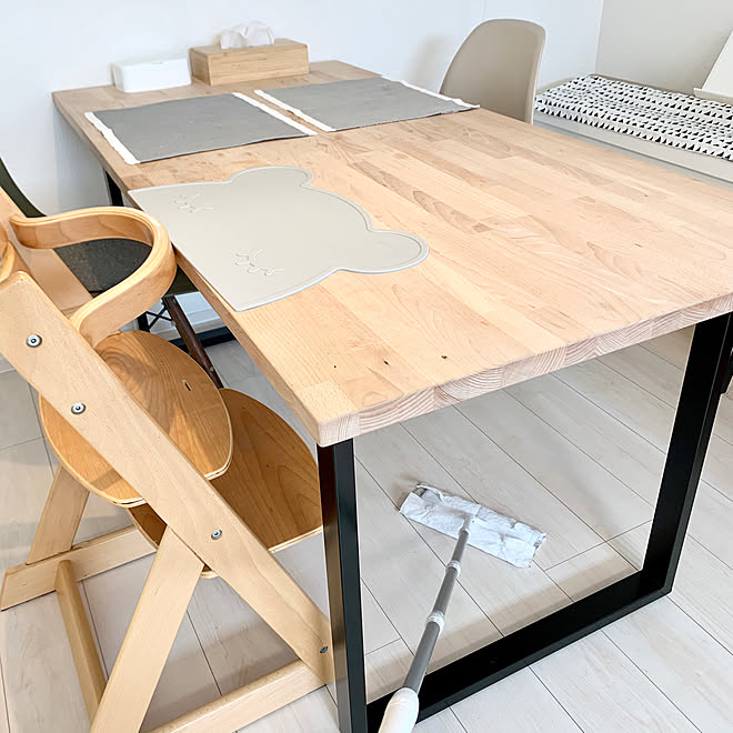 Ikea イケア アイアン脚テーブル ダイニングテーブルｄｉｙ クイックルしやすいお部屋 などのインテリア実例 05 01 14 18 26 Roomclip ルームクリップ