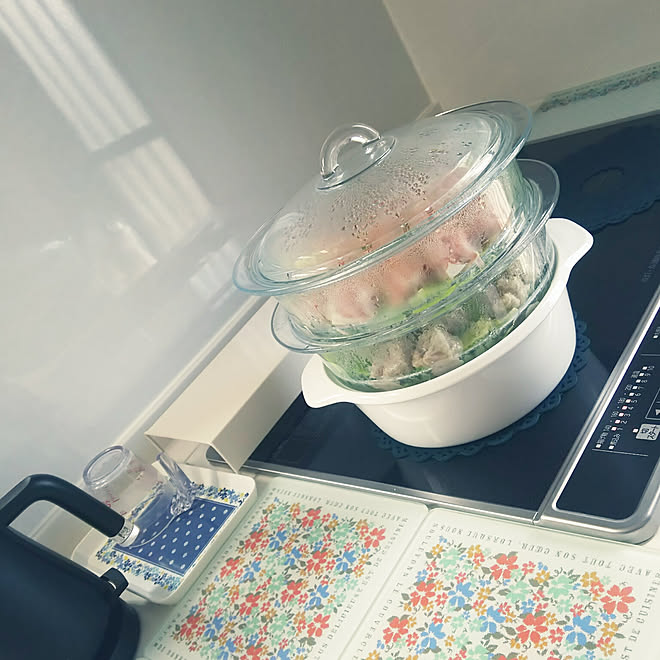 キッチン/キッチンツール/耐熱ガラス/白い鍋/蒸し器...などの ...